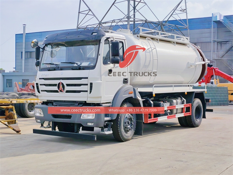 BEIBEN 270hp 14000L Vacuum Sewage Truck with direct factory sale