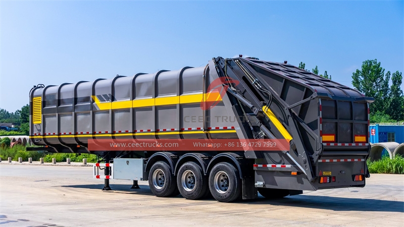  Rear Load 45CBM Garbage compactor semi trailer with factory direct sale