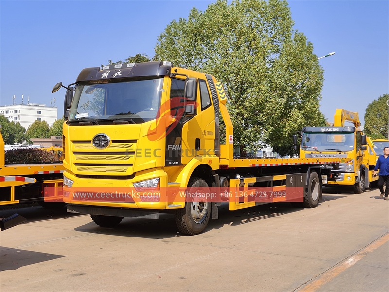 FAW 240HP J6L flat bed towing truck with factory direct sale