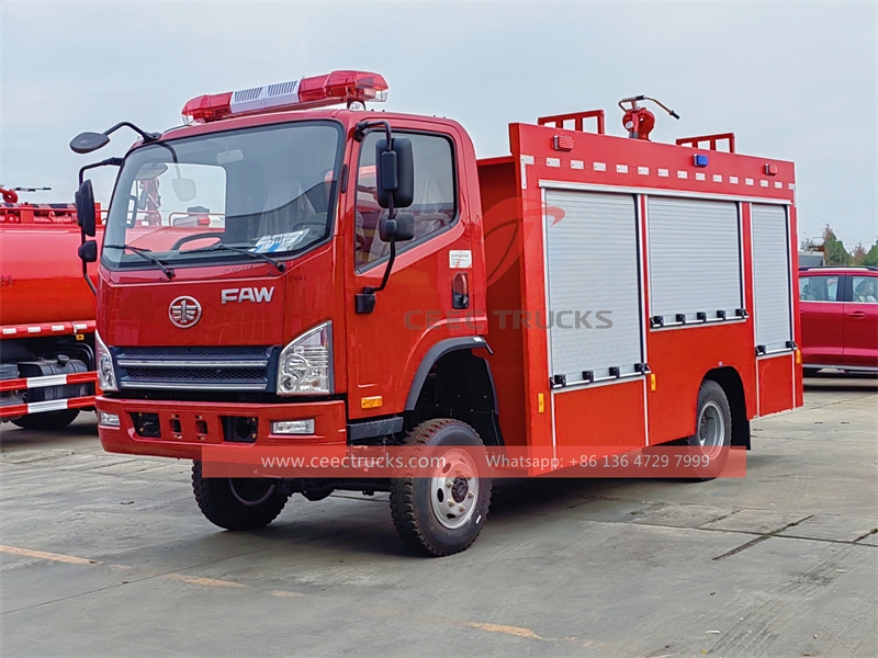 FAW 4x4 forest fire fighting truck with 4CBM water tank