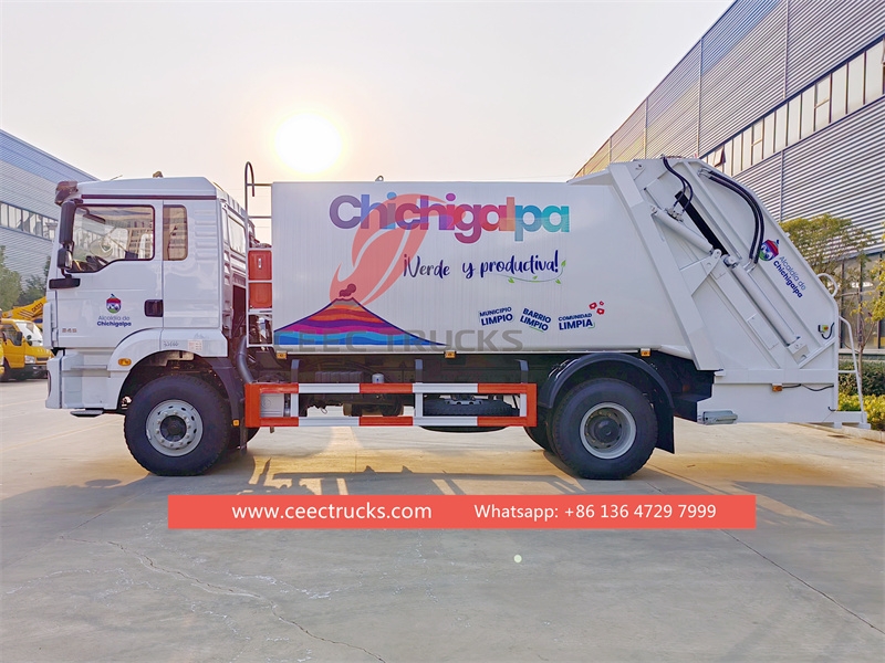 Shacman H3000 rear loading garbage truck for exporting