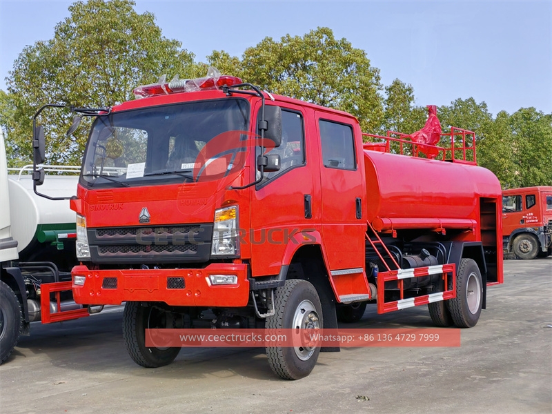 Howo 4x4 drive fire engine with factory direct sale