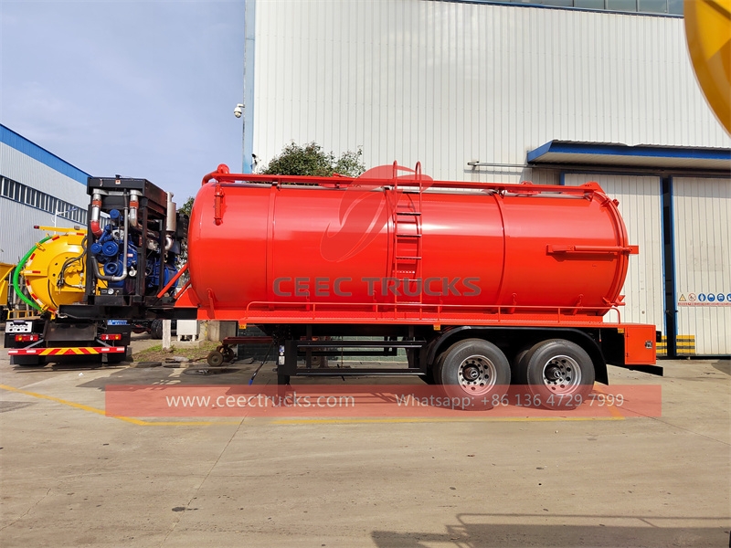 Vacuum Tank Sewage Suction Semi Trailer with factory direct sale