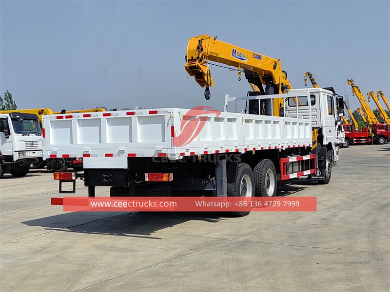 Custom-made Shacman 6×4 heavy duty cargo truck with XCMG crane