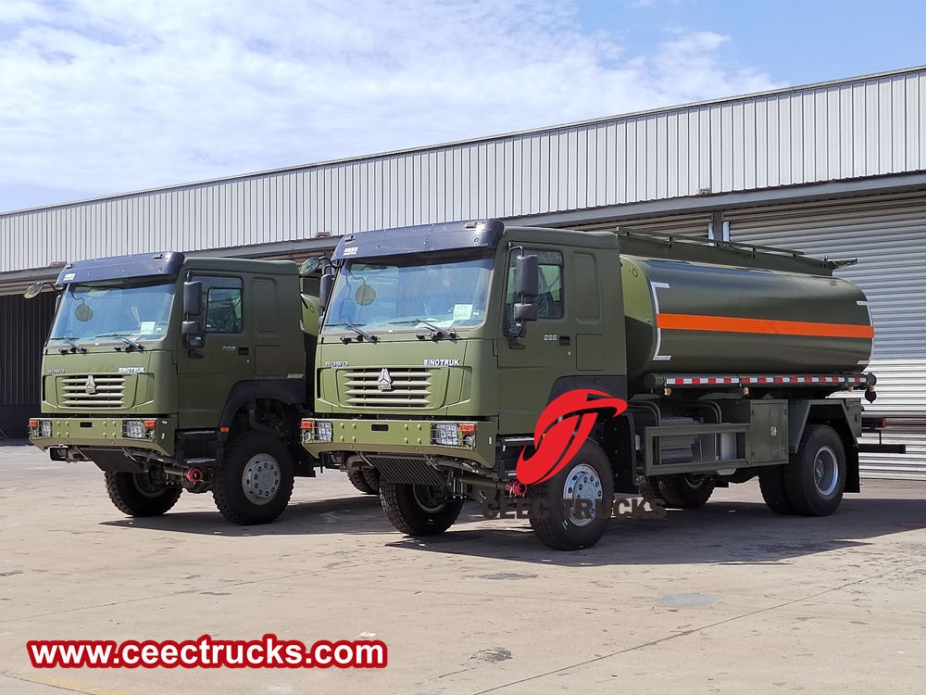 Howo 4x4 drive militar diesel bowser móvel