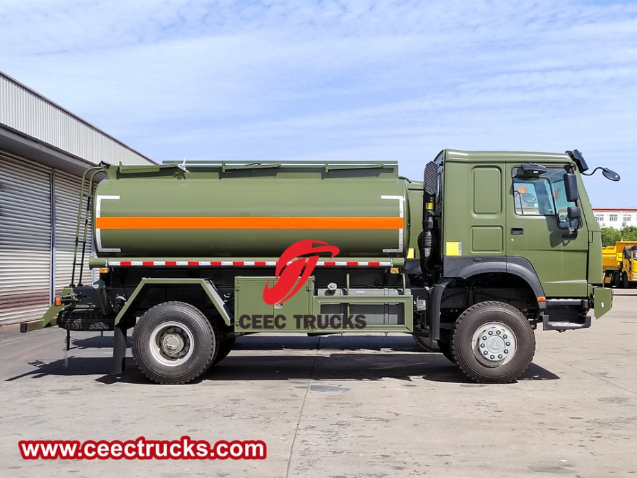 Howo 4x4 drive militar diesel bowser móvel