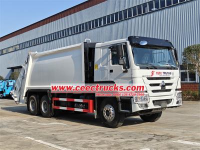 Howo 6x4 automatic refuse garbage compactor truck