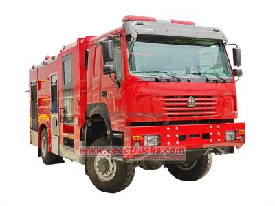 HOWO 4x4 offroad pumper firefighting truck