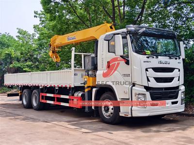Africa Isuzu GIGA 380HP boom crane dropside cargo truck