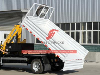 Isuzu ELF NPR dumper truck with kunckle crane