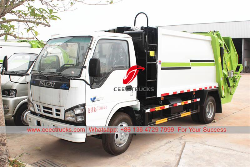 Caminhão compactador de lixo ISUZU NKR 5 CBM exportado para Filipinas