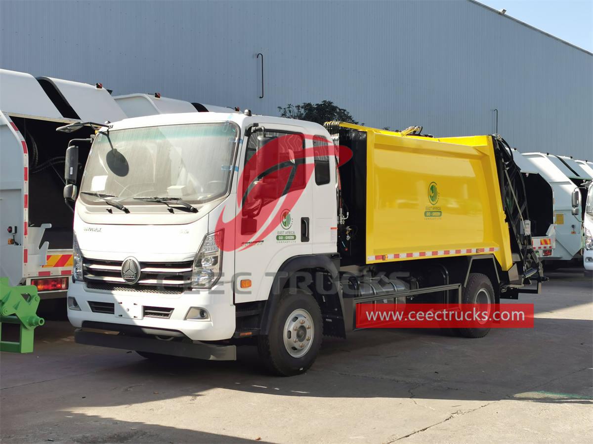 O caminhão compactador de lixo HOWO 4×2 foi exportado para a África pela CEEC TRUCKS