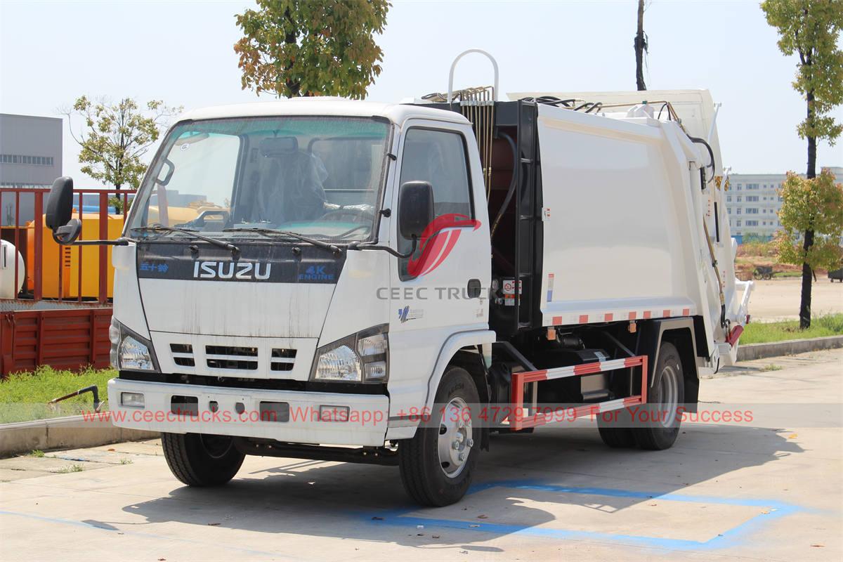 Caminhão compactador de lixo ISUZU 6 CBM para exportação