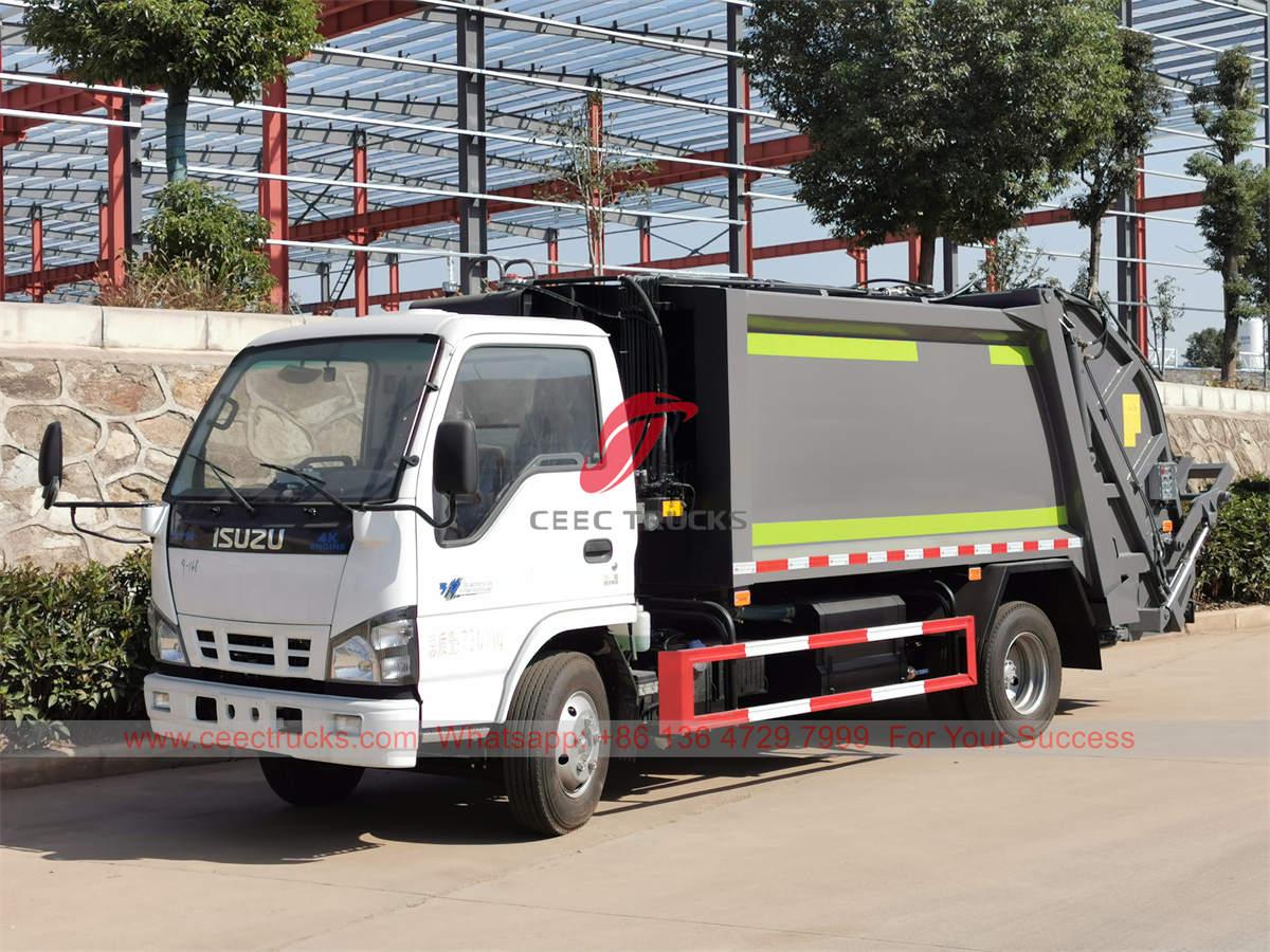 Novo caminhão compactador de lixo ISUZU 6 CBM projetado para venda