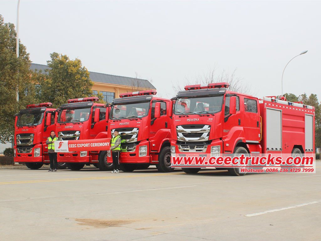 Como usar adequadamente a mangueira de sucção de um caminhão de bombeiros de Isuzu?