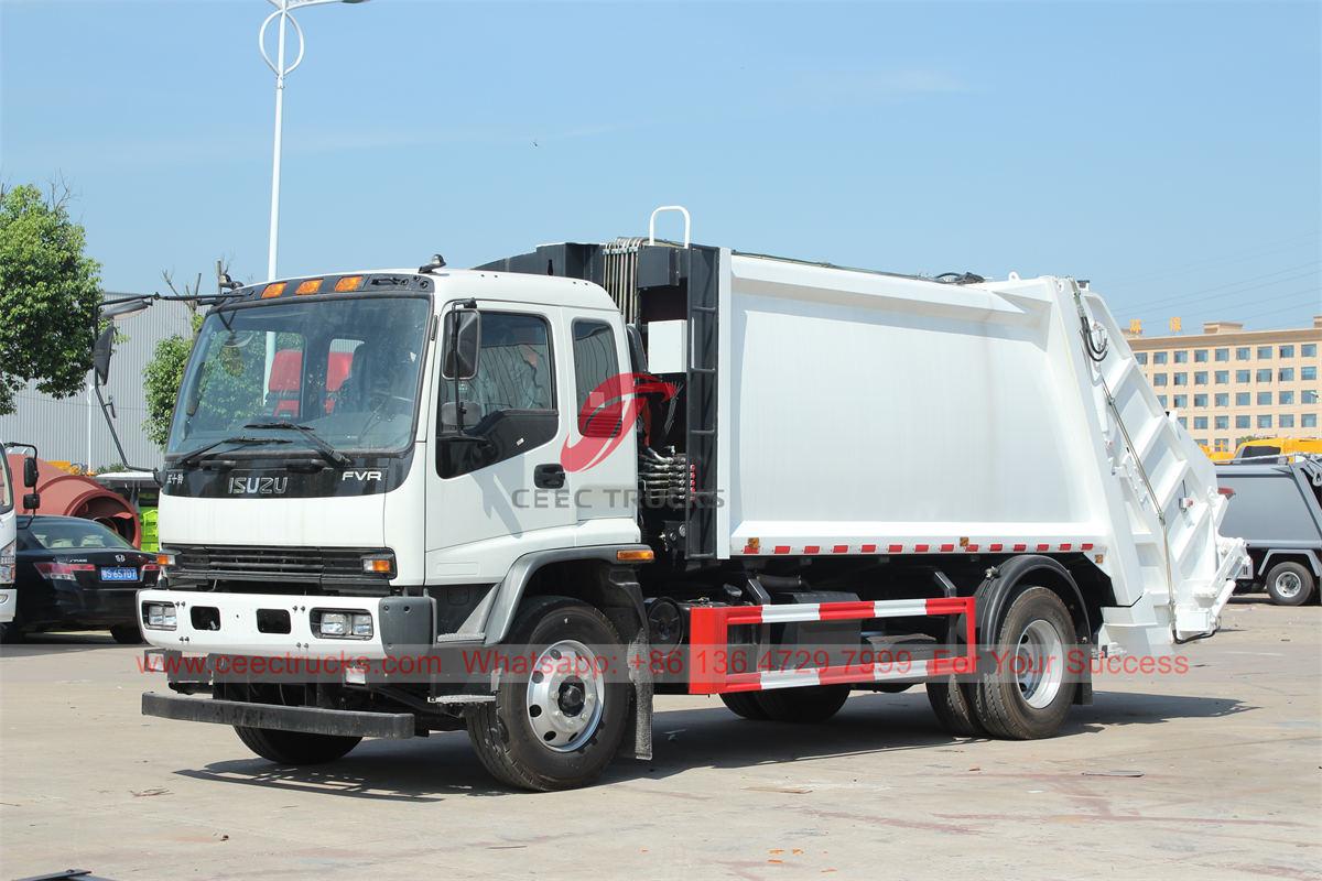 Caminhão compactador de resíduos ISUZU FVR 14 CBM exportado para Filipinas