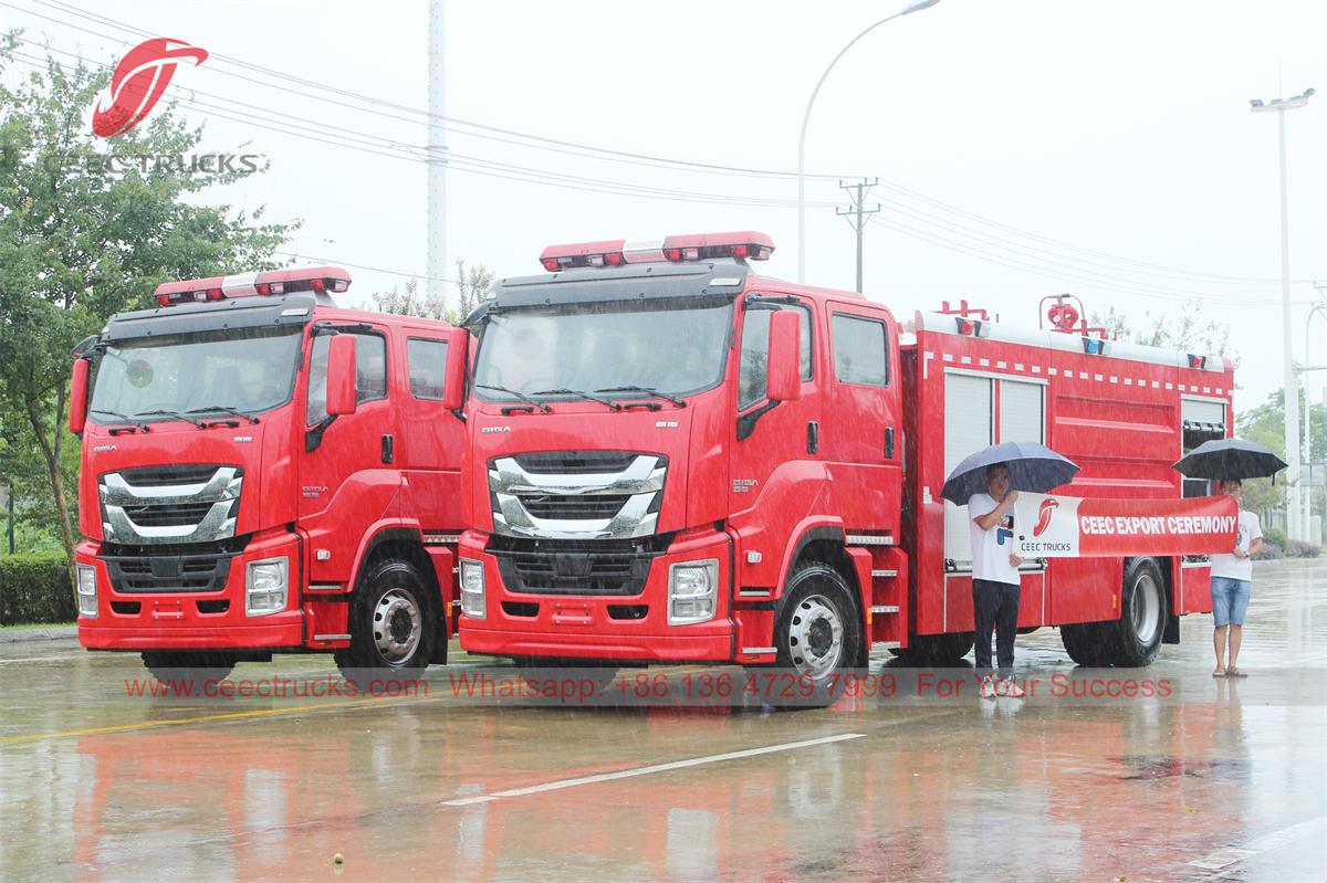 2 unidades de caminhão de bombeiros ISUZU GIGA exportadas para a Mongólia