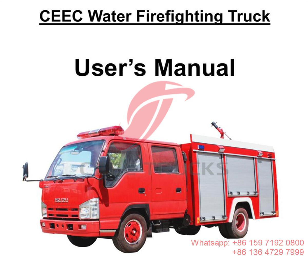 Filipinas - Manual do caminhão de combate a incêndios aquáticos ISUZU 3CBM