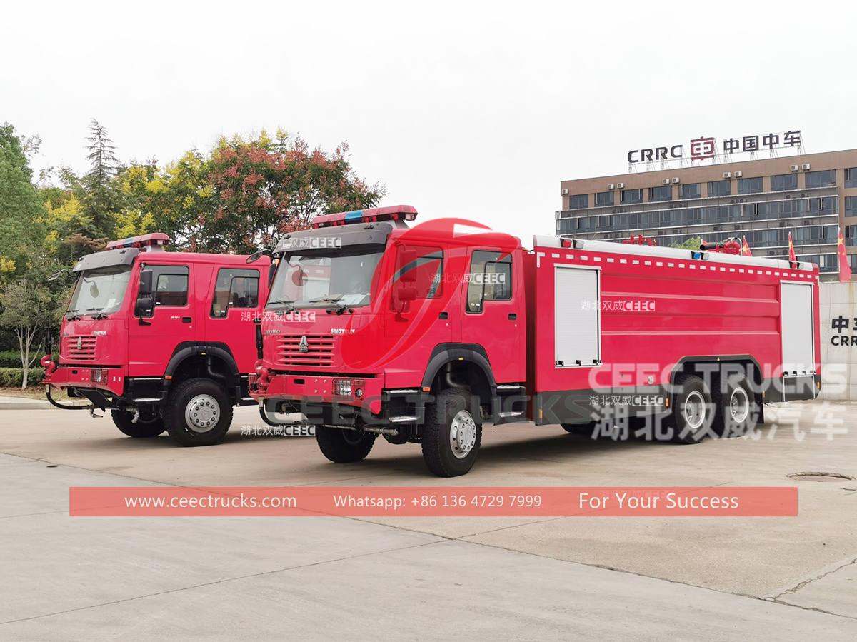 Gana - 2 unidades de caminhão de bombeiros SINOTRUK HOWO 6 × 6 exportadas