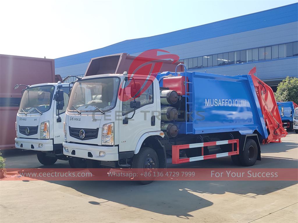 10 unidades DONGFENG CNG caminhão compactador de lixo 6cbm exportação Uzbequistão