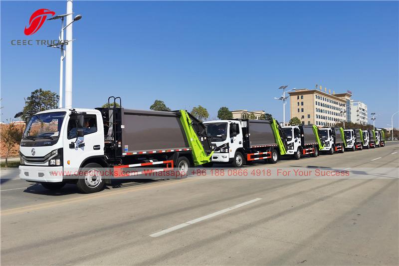 7 unidades de caminhões compactadores de lixo Dongfeng foram entregues