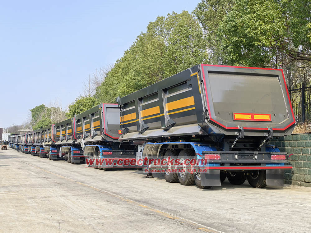 100 units 4 axles U type 50 tons End Dump Trailer Tipper Semi Truck Trailer