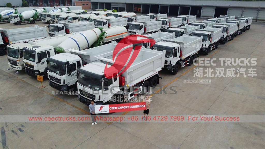 Camboja - 20 unidades de caminhões basculantes pesados ​​Dongfeng 6 × 4 exportados pela CEEC TRUCKS