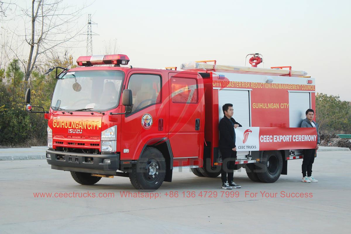 Filipinas - 2 unidades de carro de bombeiros com tanque de água ISUZU foram entregues pela fábrica CEEC