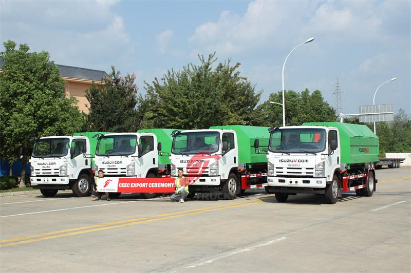 Camarões - 4 unidades de empilhadeiras de gancho ISUZU entregues em Camarões pela CEEC TRUCKS